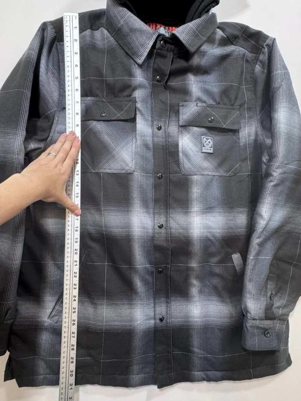 DIXXON Flannel DESTROYER Hooded Flannel Jacket Men's XL Plaid Zip Snap Grunge